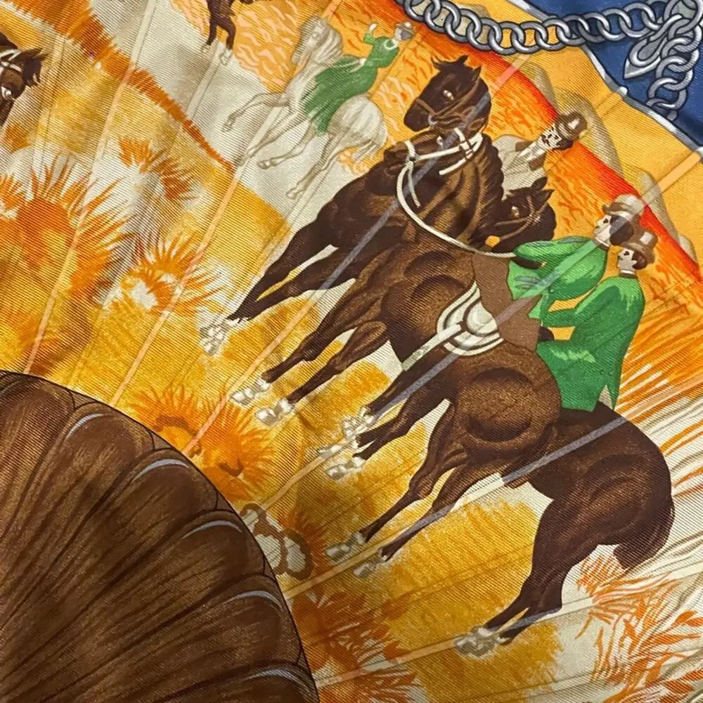 Hermes Blue Brise De Charme Printed Silk Square Scarf